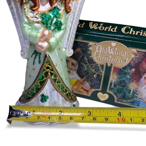 Old World Christmas Irish Angel Ornament, Blown Glass, New In Box-5.5” Tall - Picture 8 of 9